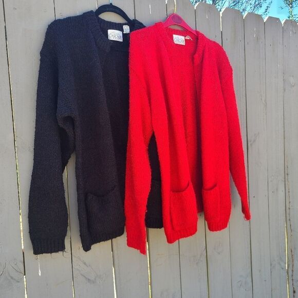 Vintage Cozy Open Front Cardigan Cascade Classics (2) Women's Large - Picture 1 of 5